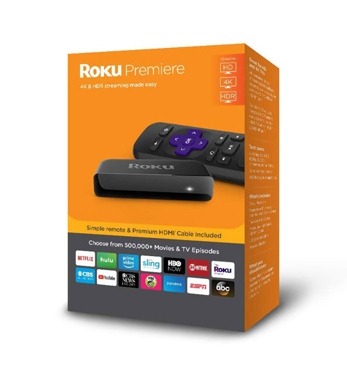 Roku Premiere 4k HD Streaming Player Presentation Box