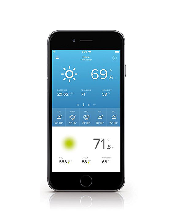 Phone app of the wireless smart home weather station