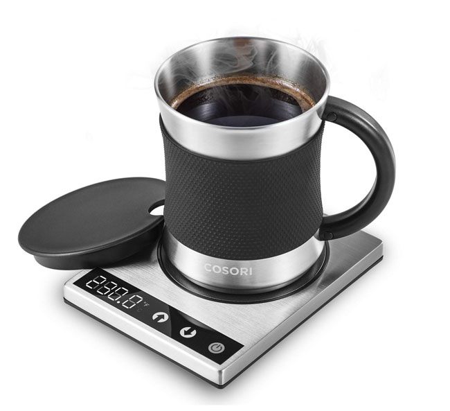 The Coffee Mug Warmer Set is a cool gift idea for anyone