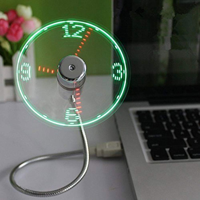 The USB LED Clock Fan Is A Useful Gadget For Your Desk