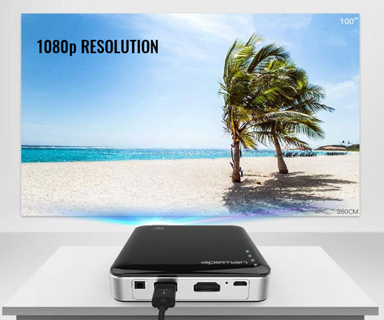 great HD resolution portable mini video projector