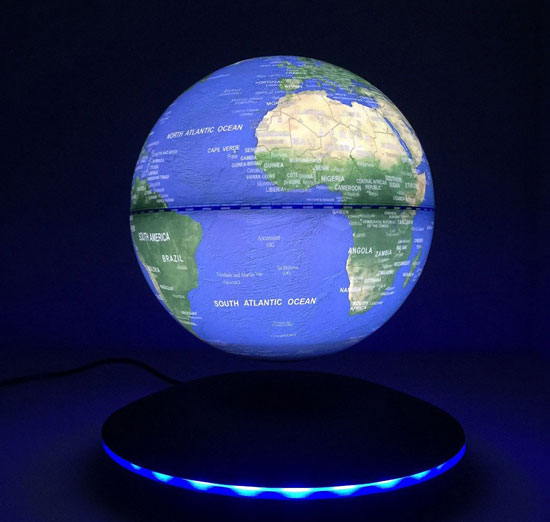 LED magnetic levitating rotating globe