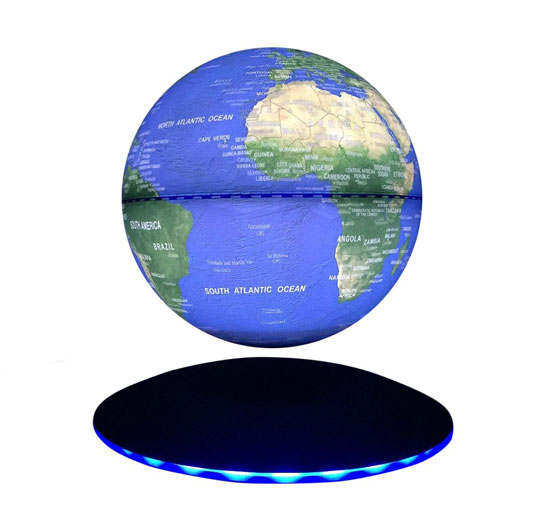 Magnetic levitating rotating globe